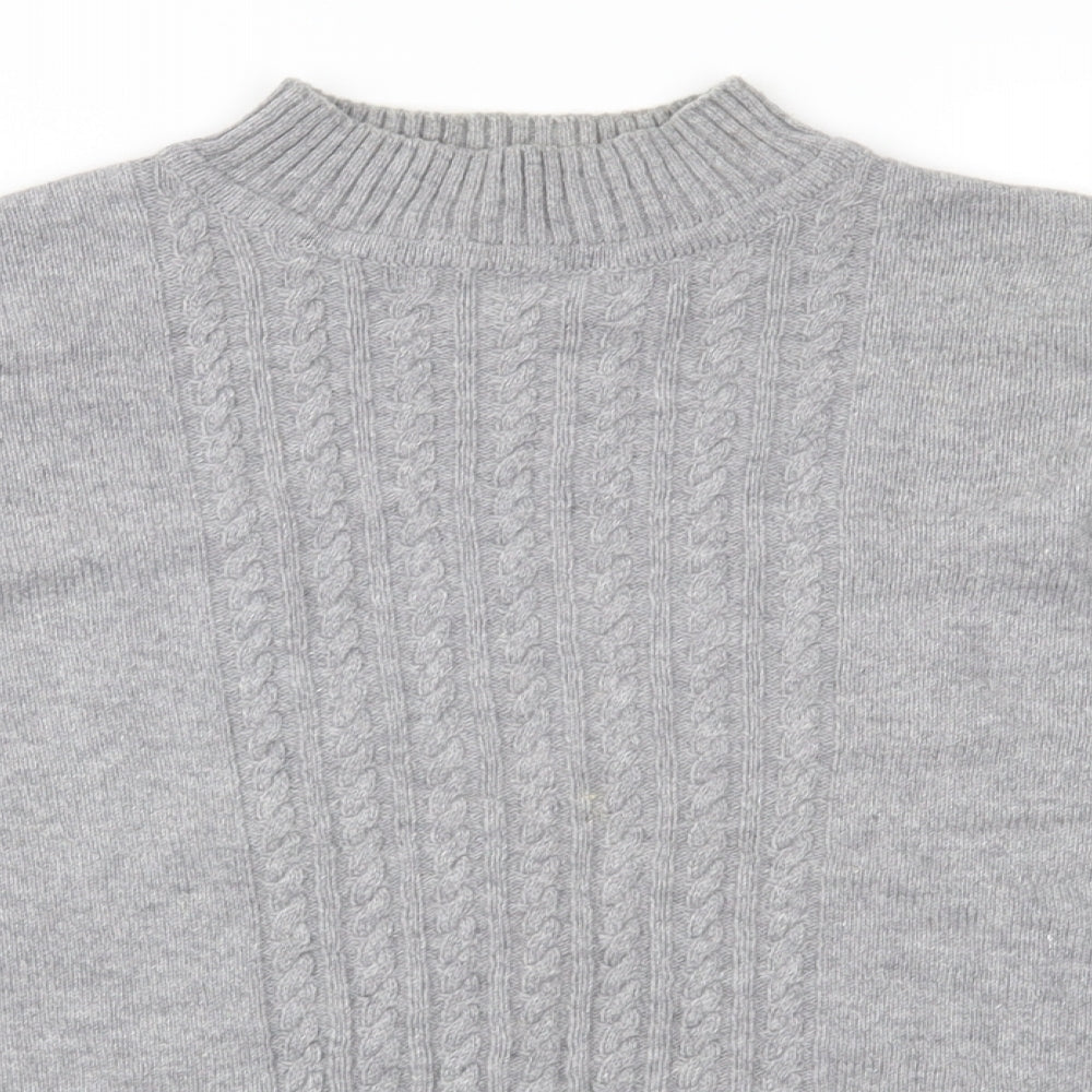 EWM Womens Grey  Knit Pullover Jumper Size S