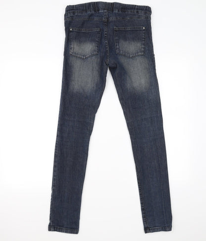 Back view of Saint Tropez women’s blue jegging trousers, size UK 36, in, 30-inch leg