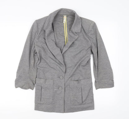 Additional front view of DENIM CO women’s grey jacket, size UK 8