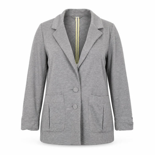 Front view of DENIM CO women’s grey jacket, size UK 8