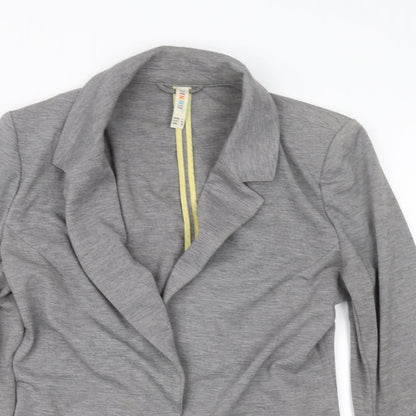 Close-up detail of DENIM CO women’s grey jacket, size UK 8