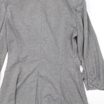 Brand and care label for DENIM CO women’s grey jacket, size UK 8
