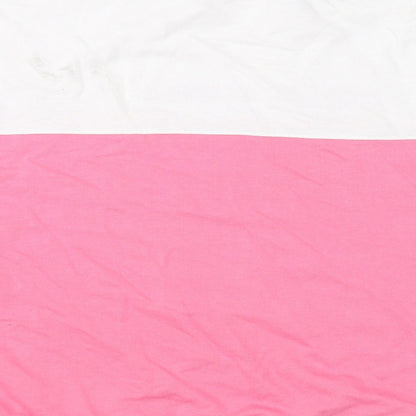 Brand and care label for Misguided women’s pink jumper, size UK 10