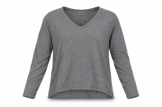 Front view of If It Were Me women’s grey basic t-shirt, size M