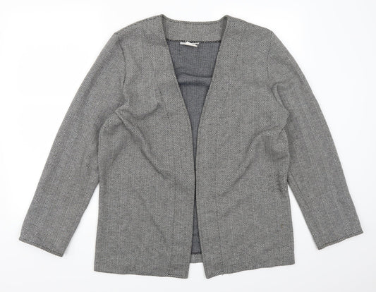 Weekends Womens Grey Herringbone  Cardigan Jumper Size M