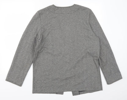 Back view of Weekends women’s grey herringbone cardigan jumper, size M