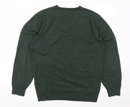 Back view of Greenwoods men’s green jumper, size L