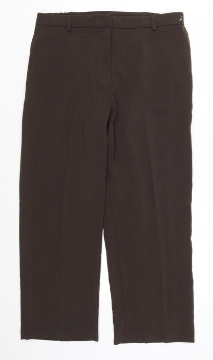 Additional front view of Special Collection women’s brown trousers, size UK 34, in, 28-inch leg