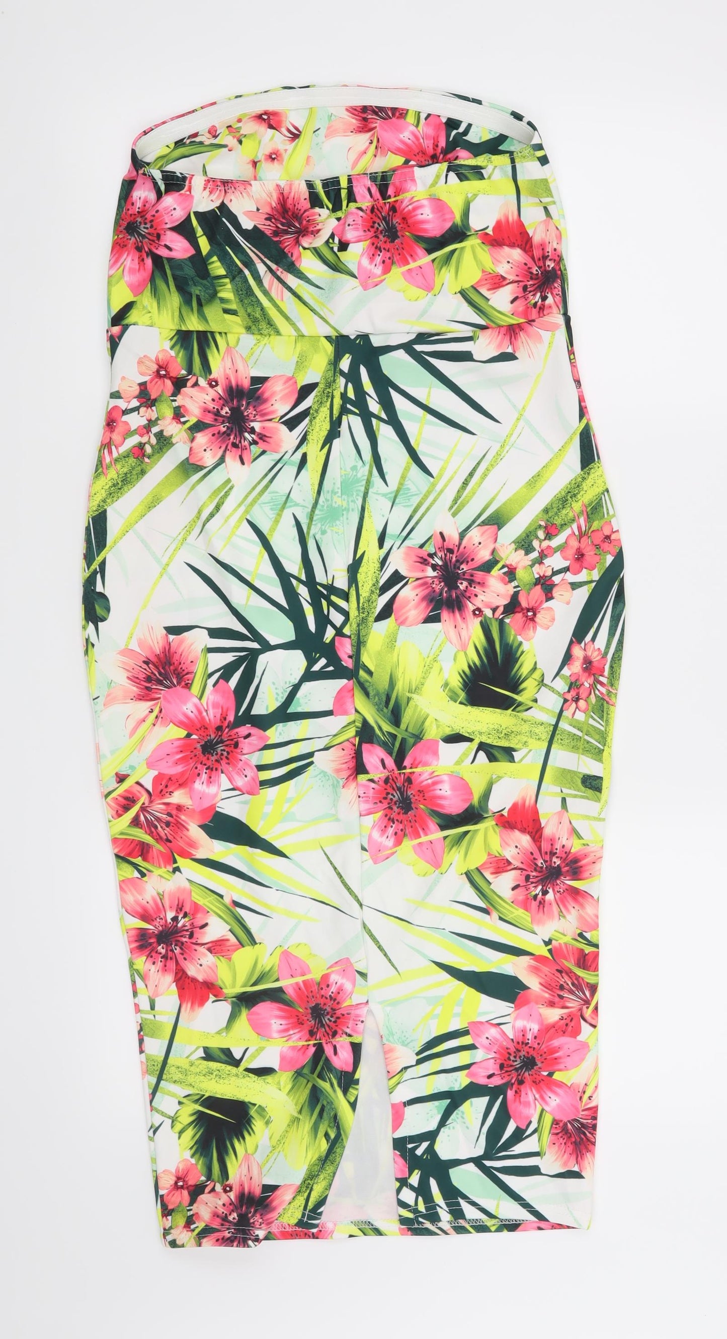 Boohoo Womens White Floral  Bodycon  Size 12