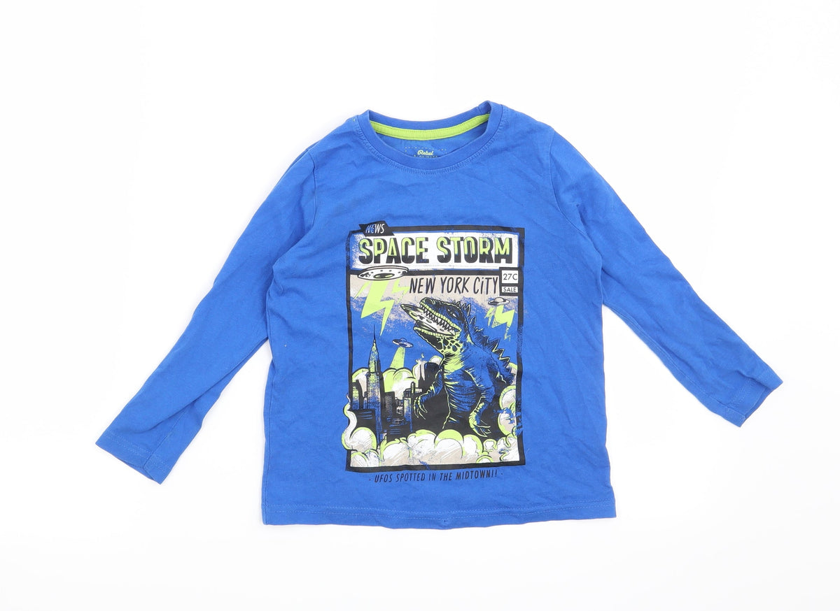 Rebel Boys Blue   Basic T-Shirt Size 4-5 Years  - Space Storm