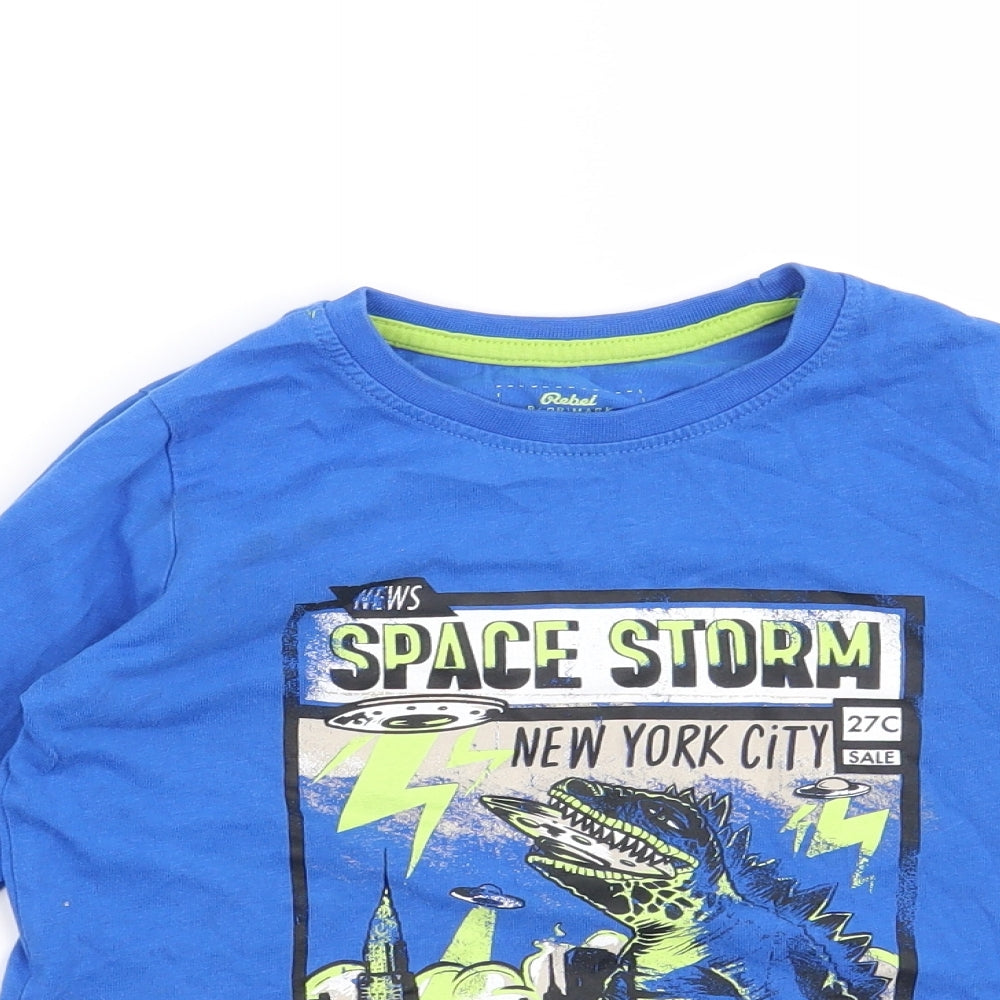 Rebel Boys Blue   Basic T-Shirt Size 4-5 Years  - Space Storm