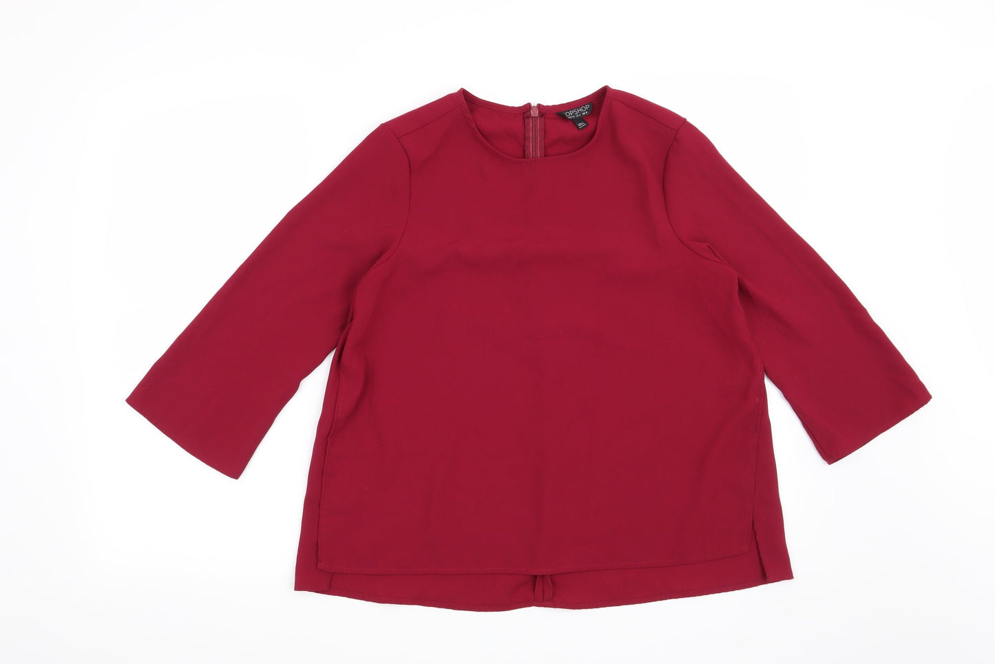 Topshop Womens Red   Basic Blouse Size 8
