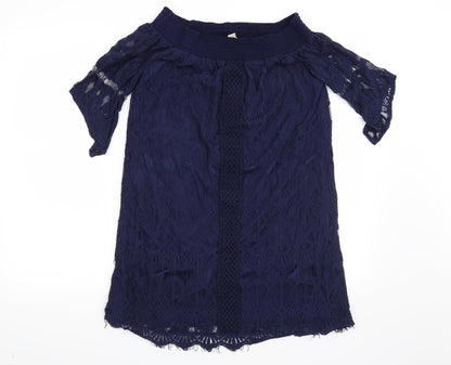 Additional front view of women’s blue shift, size L