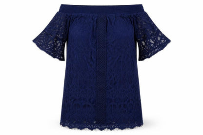 Front view of women’s blue shift, size L