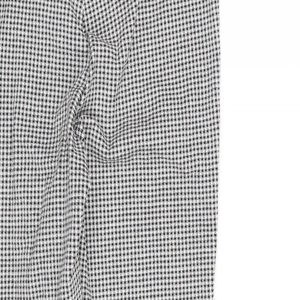 Zara Womens Black Houndstooth  Trousers  Size M L26 in