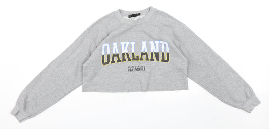 Missguided Womens Grey   Pullover Sweatshirt Size S