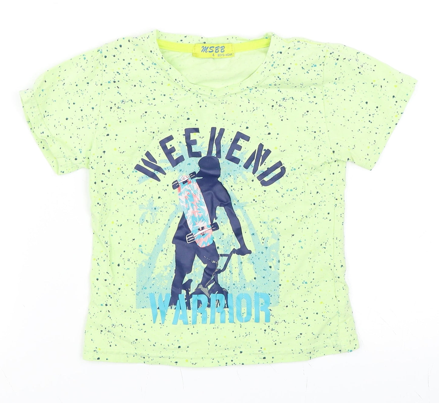 MSBB Boys Green   Basic T-Shirt Size 4 Years  - Weekend warrior