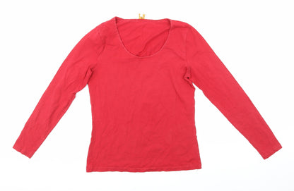 Additional front view of East women’s red basic t-shirt, size UK 12