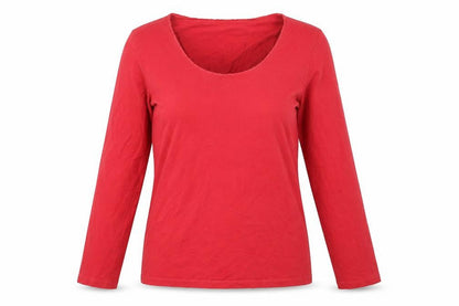 Front view of East women’s red basic t-shirt, size UK 12