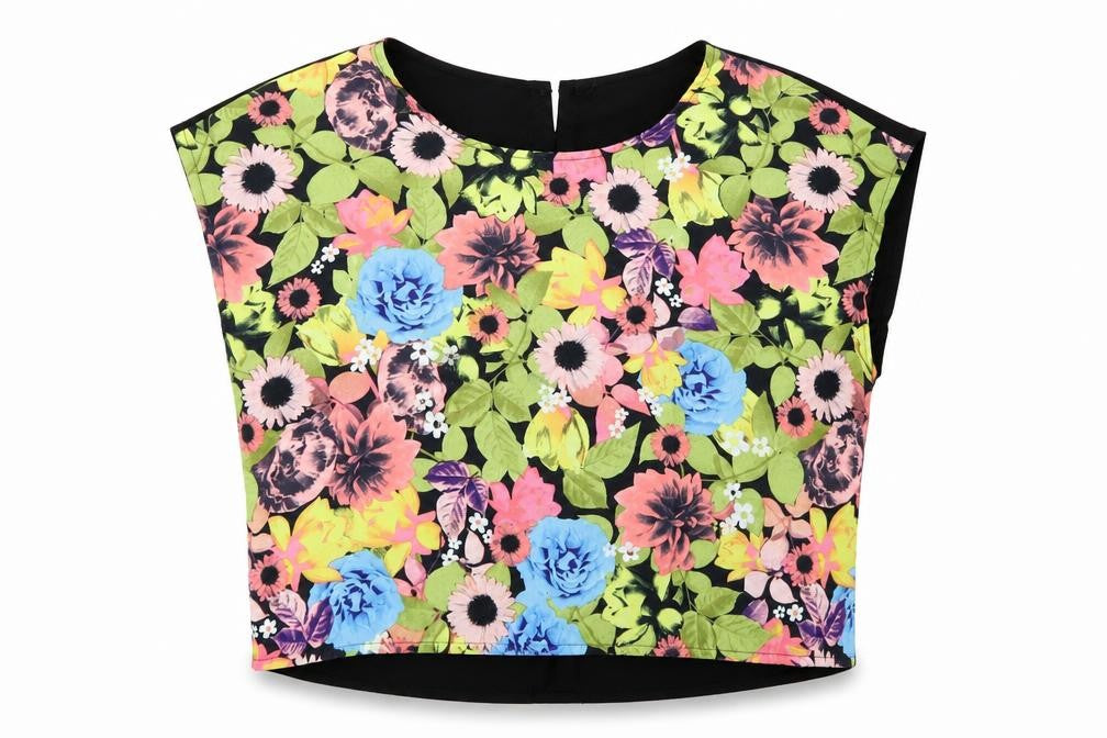 H&M Womens Black Floral  Basic Blouse Size 12