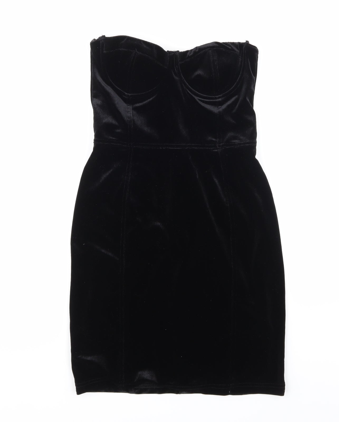H&M Womens Black  Velour Mini  Size 8