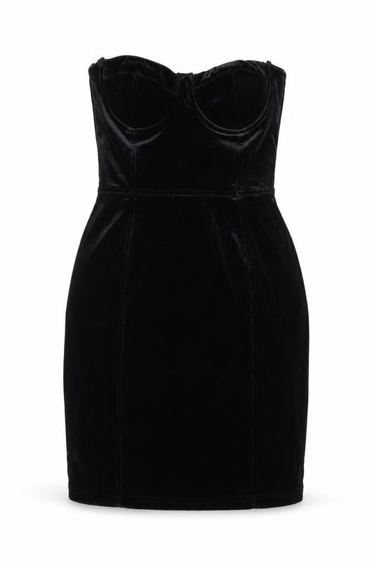 H&M Womens Black  Velour Mini  Size 8