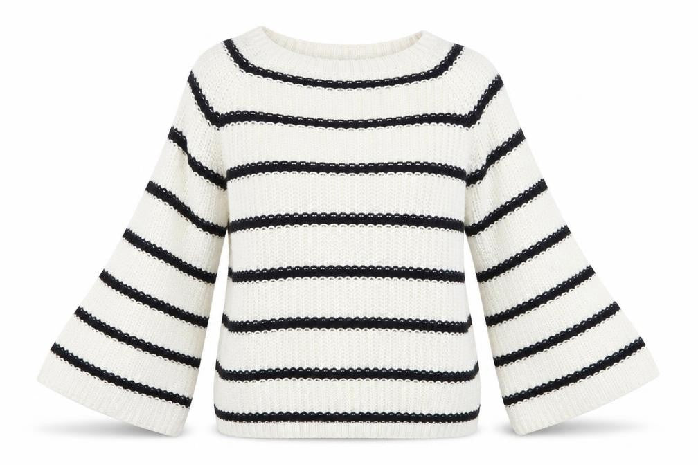 Marks & Spencer Womens Beige Striped Knit Pullover Jumper Size M