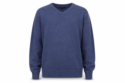 Front view of Easy men’s blue jumper, size L