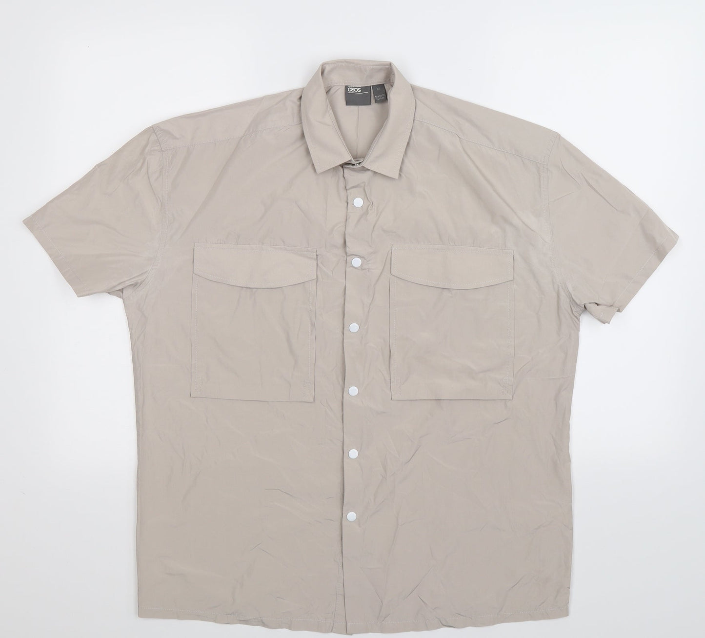 ASOS Womens Grey   Basic Button-Up Size XS  - Oversized