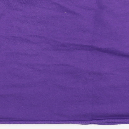 Brand and care label for Atmosphere women’s purple pullover sweatshirt, size UK 12