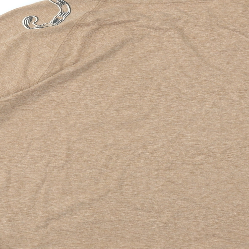 M&S Womens Beige   Basic T-Shirt Size 14