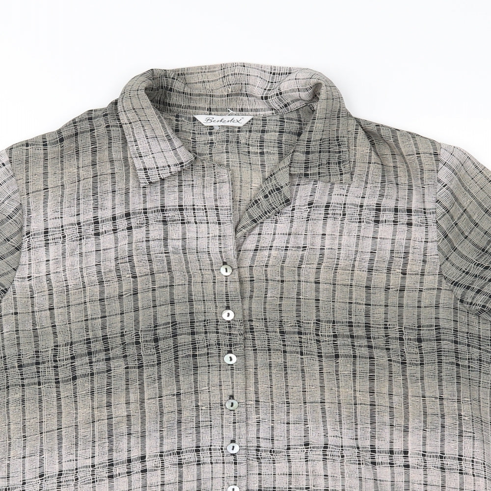 Berkertex Womens Grey   Basic Button-Up Size 14