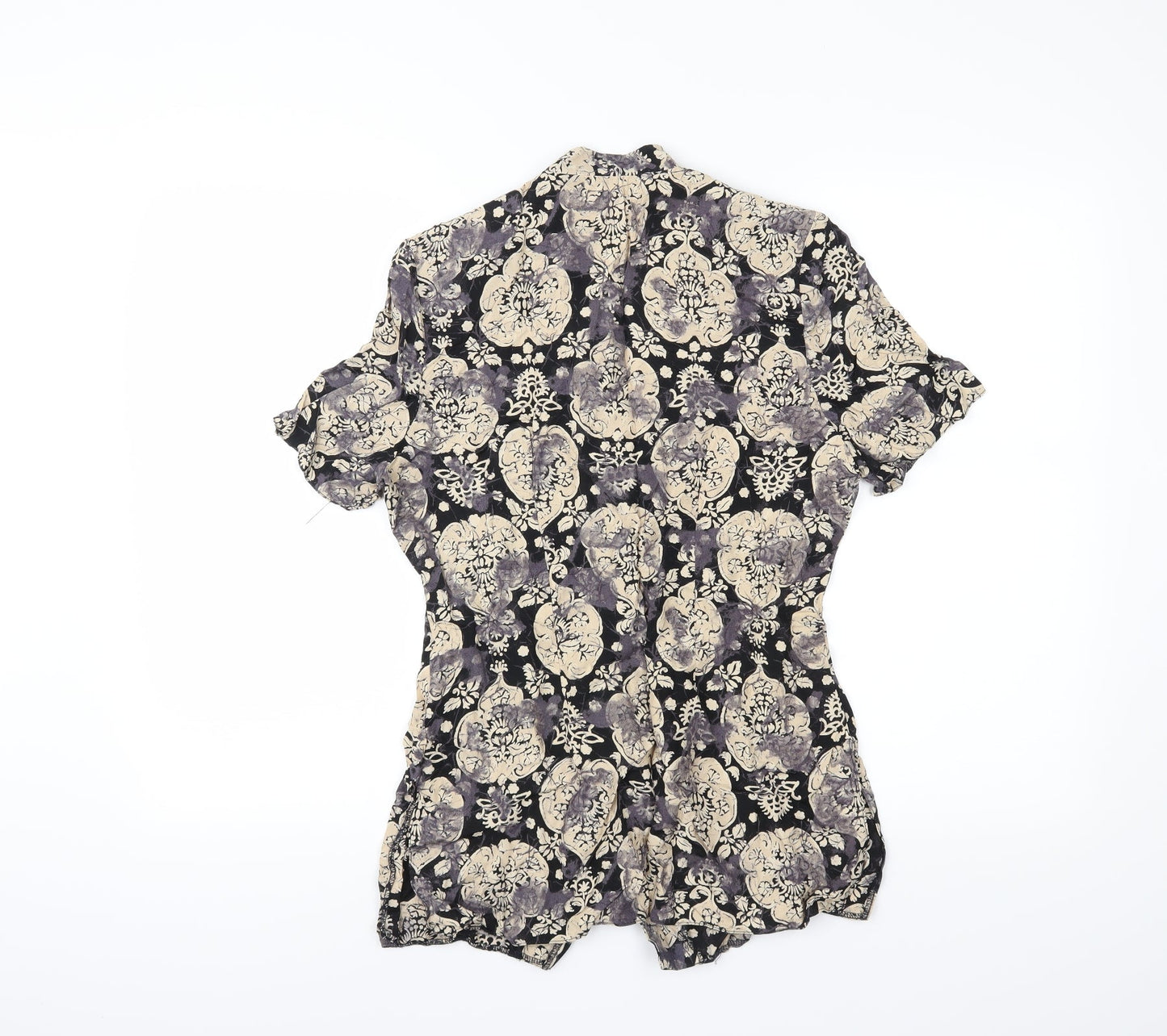 BHS Womens Black Floral  Basic Button-Up Size 10