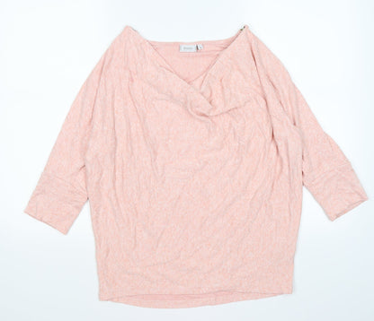 Additional front view of Fransa women’s pink knit jumper, size S