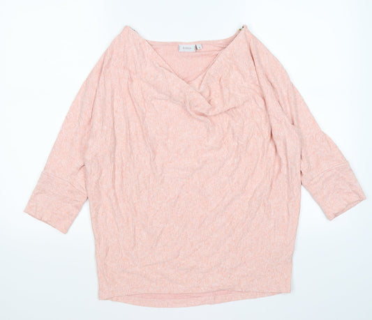 fransa Womens Pink  Knit Pullover Jumper Size S