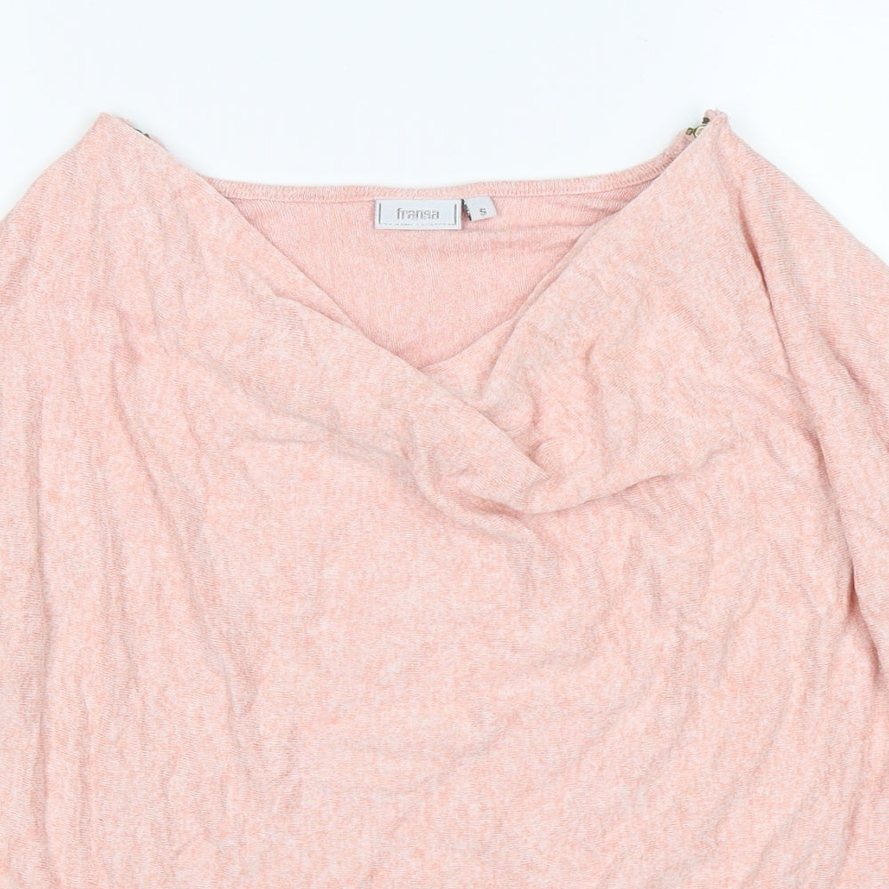 fransa Womens Pink  Knit Pullover Jumper Size S