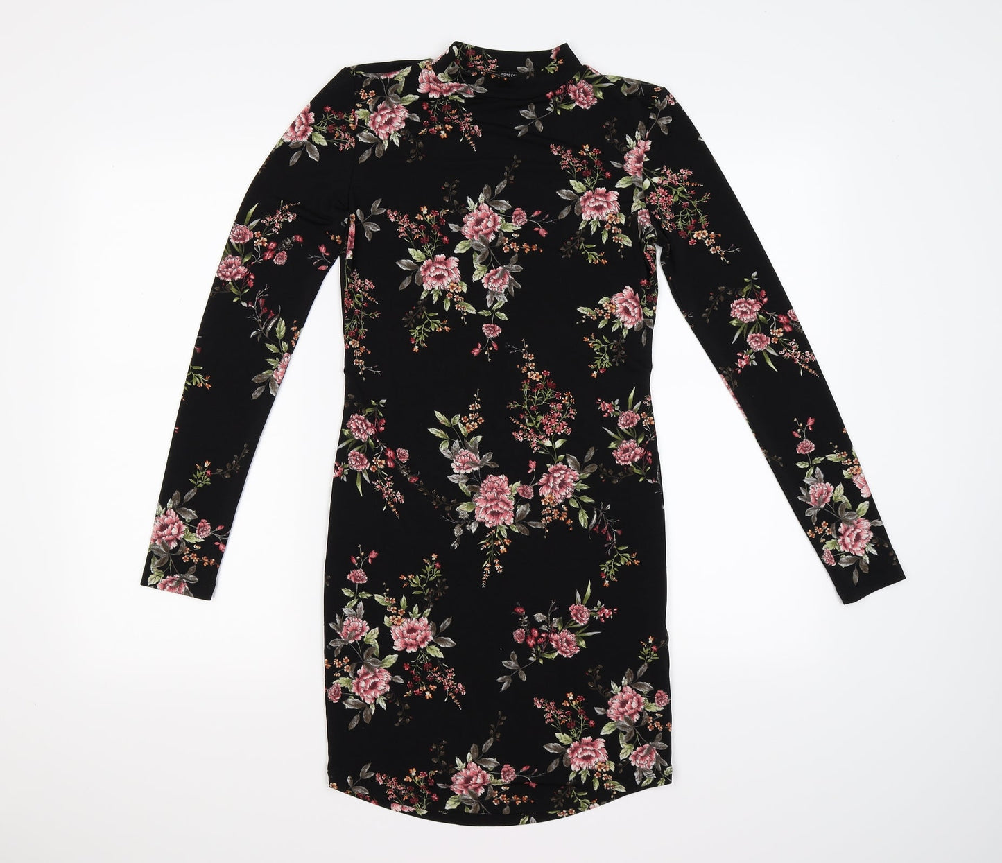 black knit floral dress forever 21 FOREVER 21 Womens Black Floral Knit Bodycon Size S Prewornwholesale