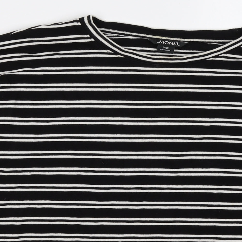 Monki Womens Black Striped Knit Pullover Jumper Size 2XS