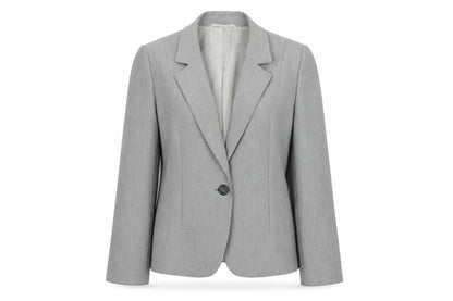 Front view of planet women’s grey jacket blazer, size UK 12
