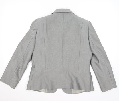 Back view of planet women’s grey jacket blazer, size UK 12