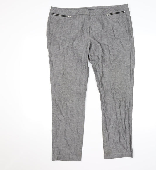 Marks and Spencer Womens Grey   Trousers  Size 16 L26 in