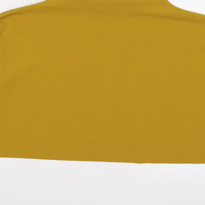 Brand and care label for Missguided women’s yellow jumper, size UK 8, - cropped