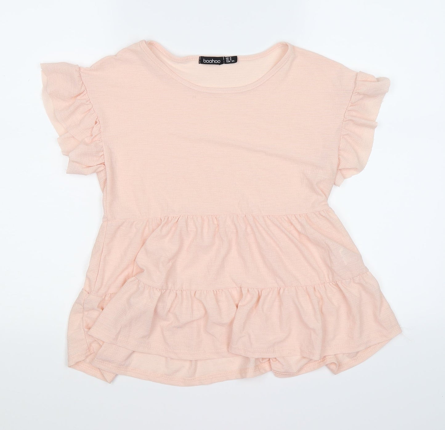 Boohoo Womens Pink  Chiffon Tunic T-Shirt Size 6