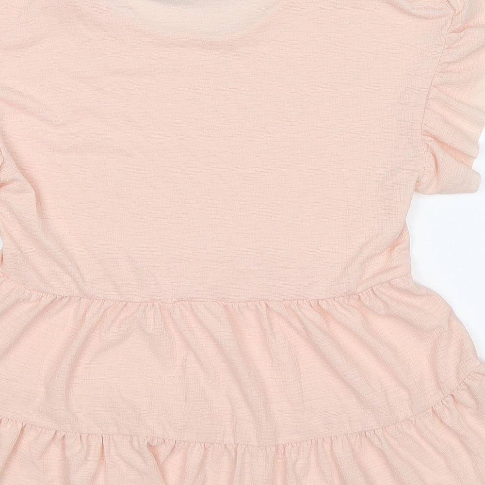 Boohoo Womens Pink  Chiffon Tunic T-Shirt Size 6