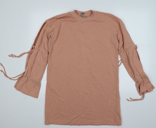 ASOS Womens Pink  Jersey Pullover Sweatshirt Size 8  - open sleeves