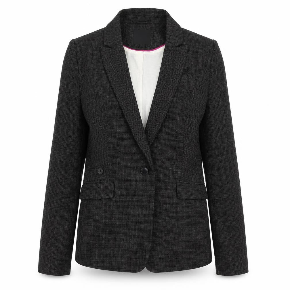 NEXT Womens Black Striped  Jacket Suit Jacket Size 10