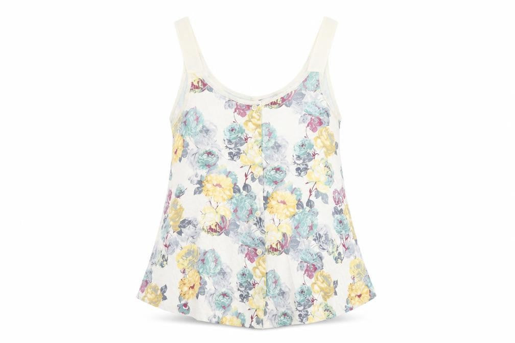 NEXT Womens White Floral  Basic Tank Size 8