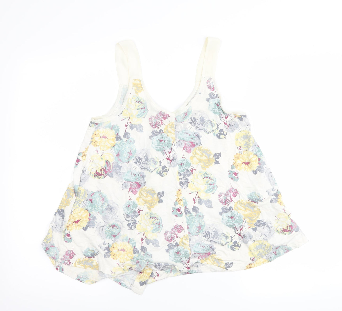 NEXT Womens White Floral  Basic Tank Size 8