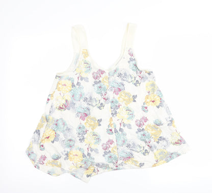 Back view of Next women’s white floral basic tank, size UK 8