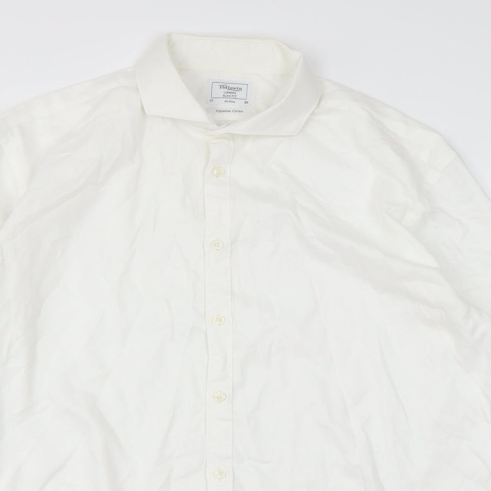 M&S  Mens White    Button-Up Size S